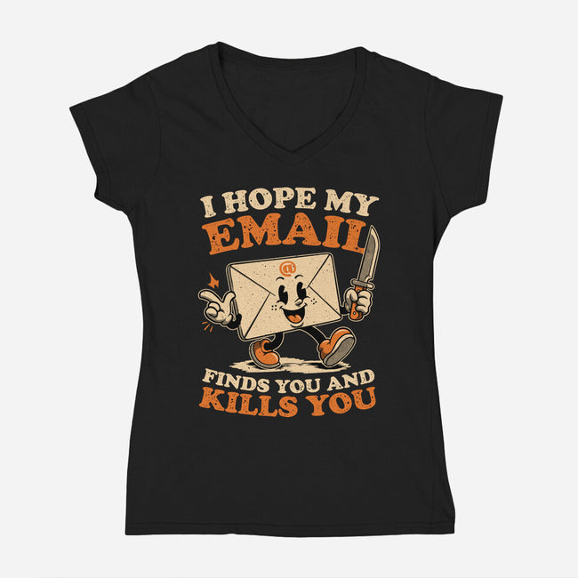 Ironic Work Email-Womens-V-Neck-Tee-Studio Mootant