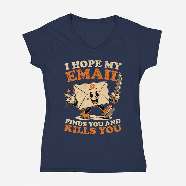 Ironic Work Email-Womens-V-Neck-Tee-Studio Mootant