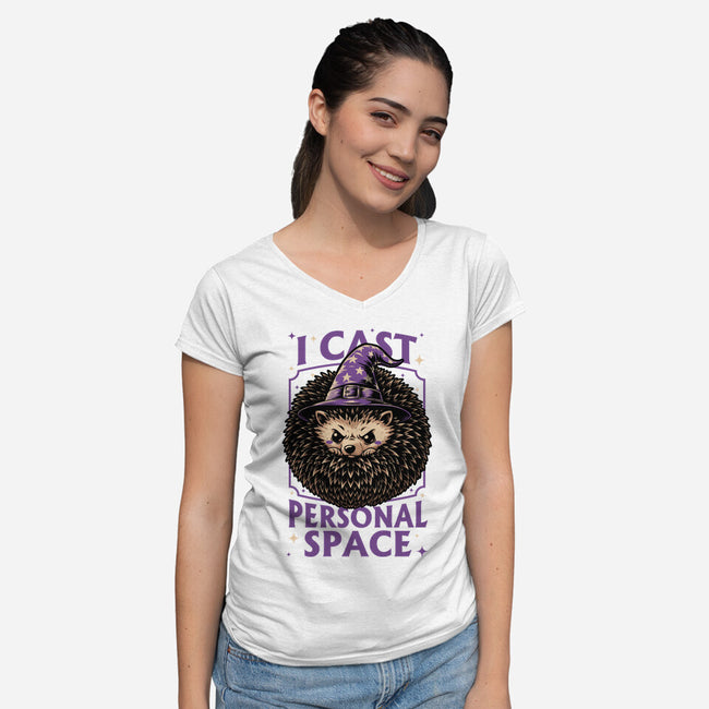 Hedgehog Wizard Magic-Womens-V-Neck-Tee-Studio Mootant
