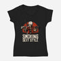 Devil Hunter Western-Womens-V-Neck-Tee-Studio Mootant