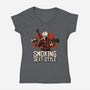 Devil Hunter Western-Womens-V-Neck-Tee-Studio Mootant
