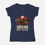 Devil Hunter Western-Womens-V-Neck-Tee-Studio Mootant