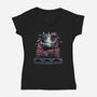 Attack Of The Furry Beast-Womens-V-Neck-Tee-glitchygorilla