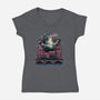 Attack Of The Furry Beast-Womens-V-Neck-Tee-glitchygorilla