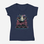 Attack Of The Furry Beast-Womens-V-Neck-Tee-glitchygorilla