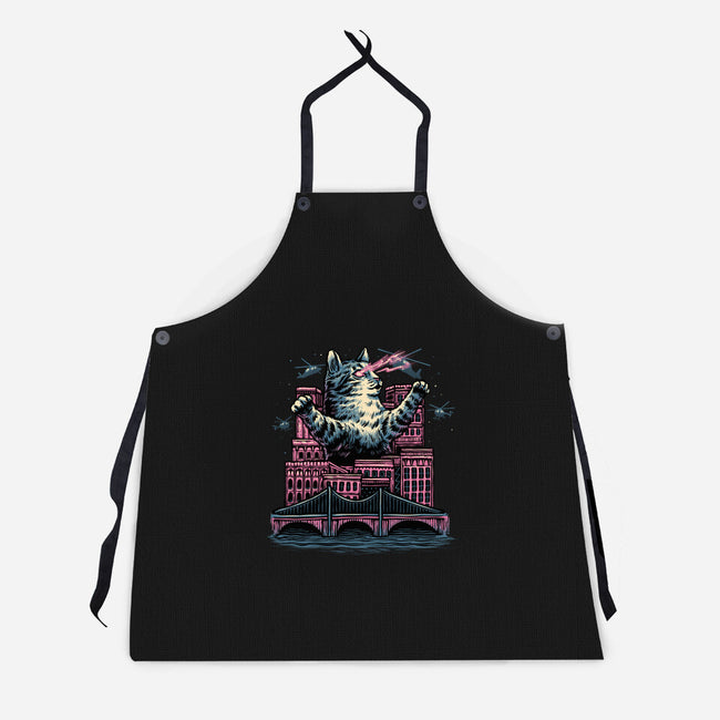 Attack Of The Furry Beast-Unisex-Kitchen-Apron-glitchygorilla
