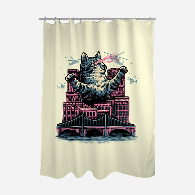 Attack Of The Furry Beast-None-Polyester-Shower Curtain-glitchygorilla