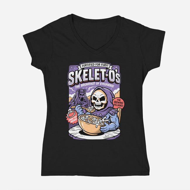 Evildoer's Breakfast-Womens-V-Neck-Tee-P1yu5h