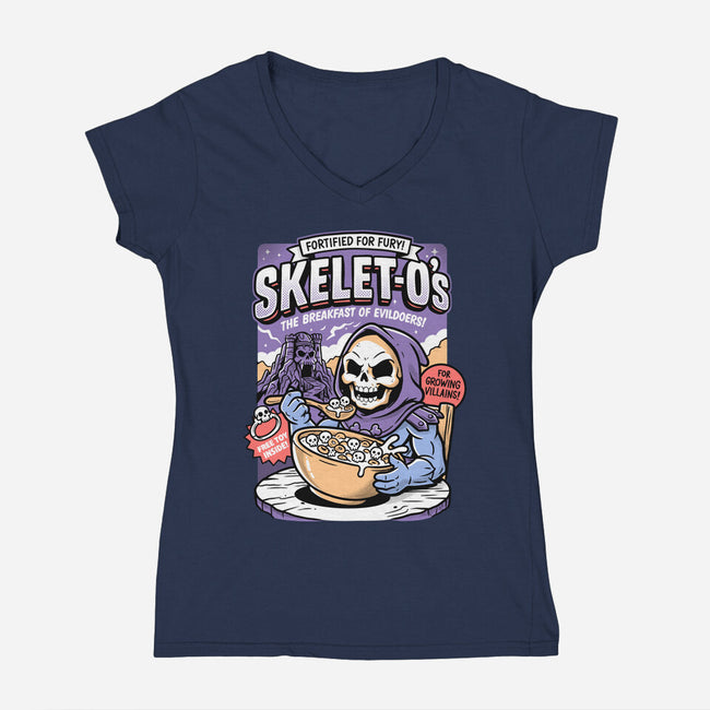 Evildoer's Breakfast-Womens-V-Neck-Tee-P1yu5h