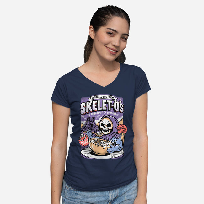 Evildoer's Breakfast-Womens-V-Neck-Tee-P1yu5h