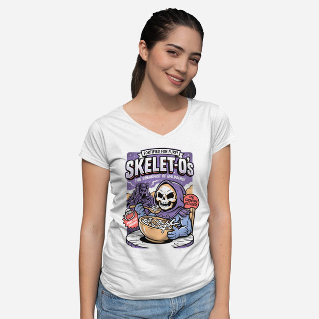 Evildoer's Breakfast-Womens-V-Neck-Tee-P1yu5h