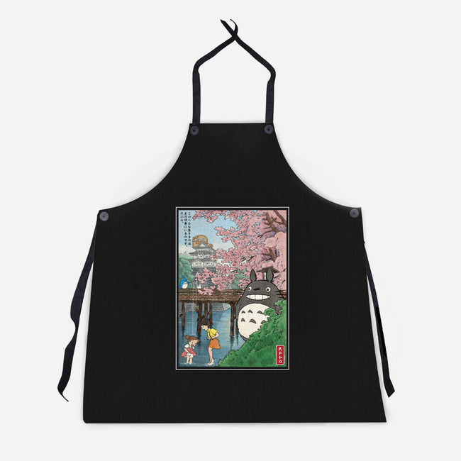 Castles And Cherry Blossoms-Unisex-Kitchen-Apron-DrMonekers
