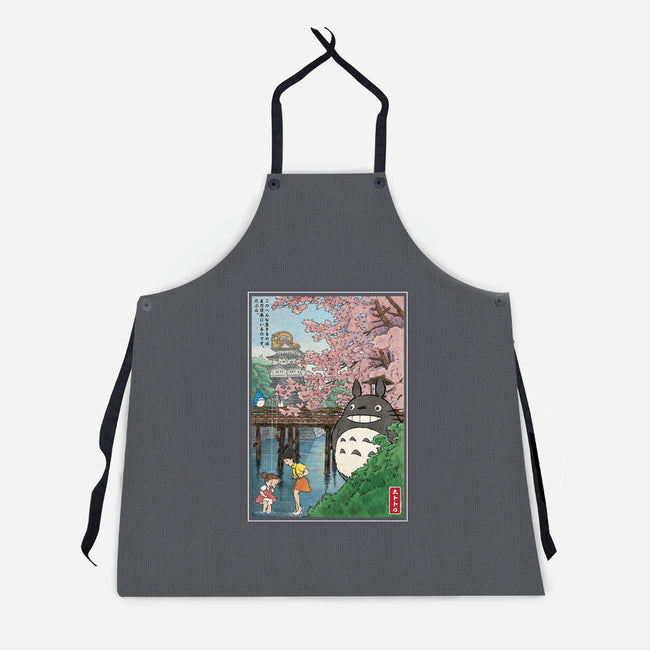 Castles And Cherry Blossoms-Unisex-Kitchen-Apron-DrMonekers