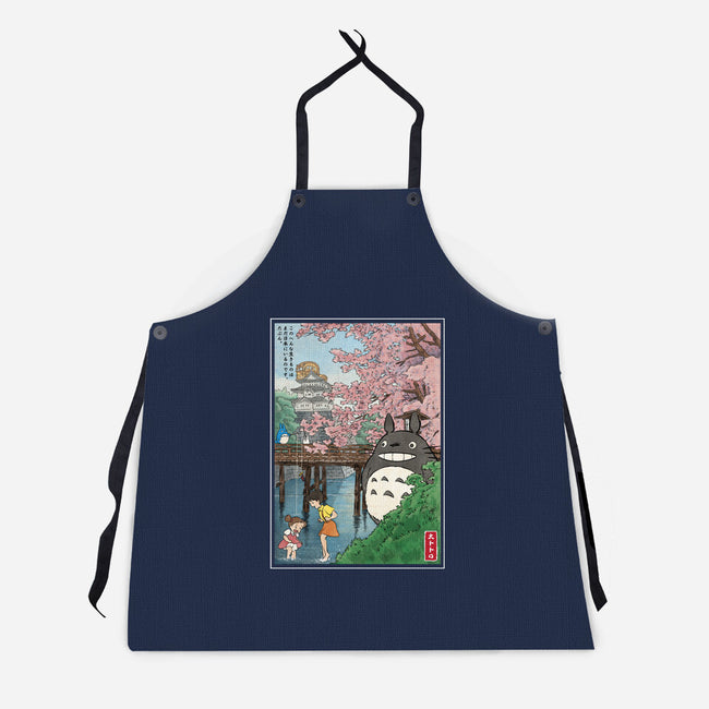Castles And Cherry Blossoms-Unisex-Kitchen-Apron-DrMonekers