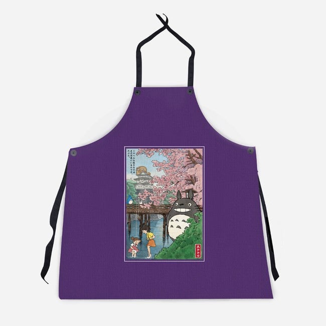 Castles And Cherry Blossoms-Unisex-Kitchen-Apron-DrMonekers