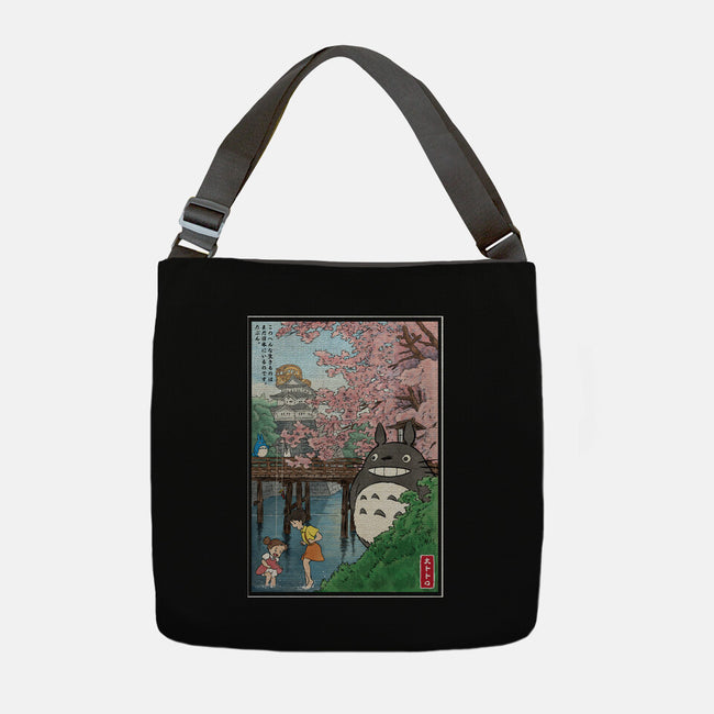 Castles And Cherry Blossoms-None-Adjustable Tote-Bag-DrMonekers
