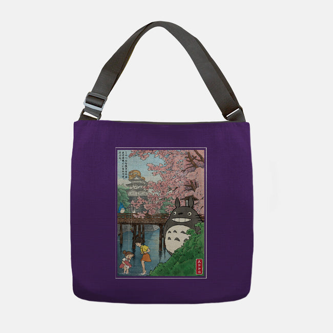 Castles And Cherry Blossoms-None-Adjustable Tote-Bag-DrMonekers
