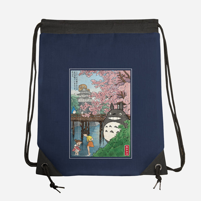 Castles And Cherry Blossoms-None-Drawstring-Bag-DrMonekers
