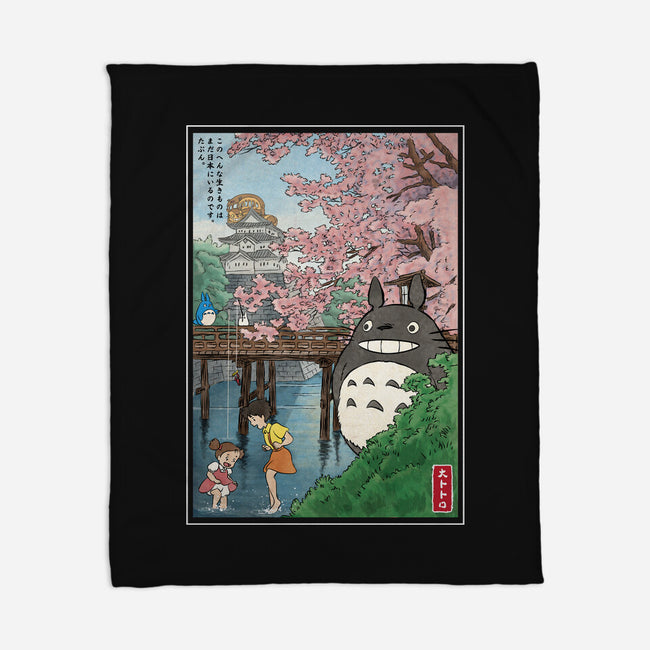 Castles And Cherry Blossoms-None-Fleece-Blanket-DrMonekers