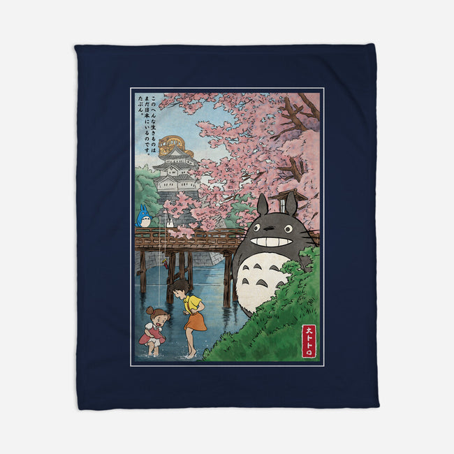 Castles And Cherry Blossoms-None-Fleece-Blanket-DrMonekers
