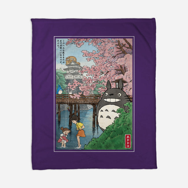 Castles And Cherry Blossoms-None-Fleece-Blanket-DrMonekers