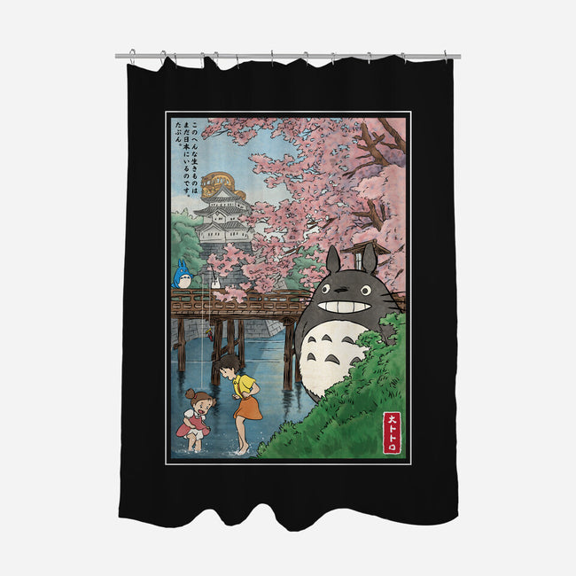 Castles And Cherry Blossoms-None-Polyester-Shower Curtain-DrMonekers