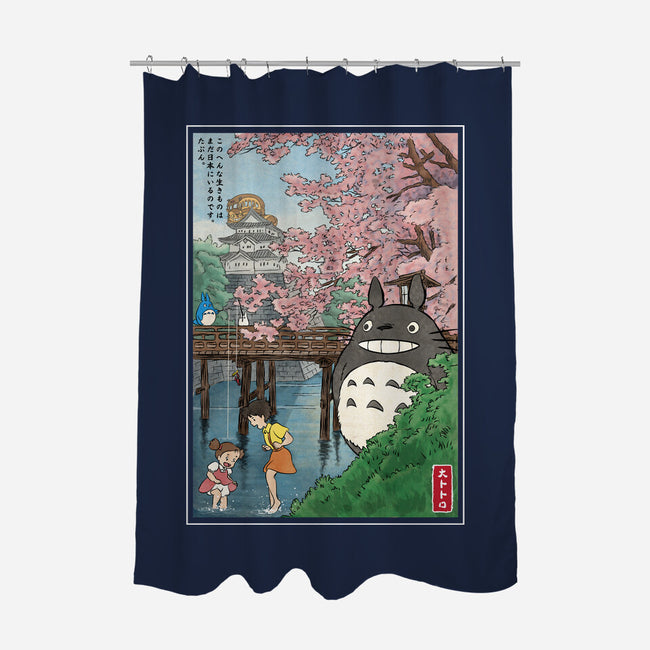 Castles And Cherry Blossoms-None-Polyester-Shower Curtain-DrMonekers