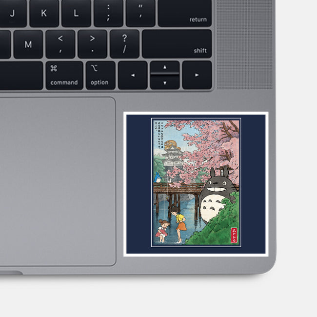 Castles And Cherry Blossoms-None-Glossy-Sticker-DrMonekers