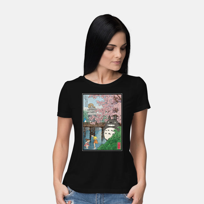 Castles And Cherry Blossoms-Womens-Basic-Tee-DrMonekers