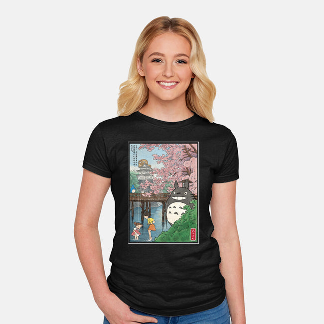Castles And Cherry Blossoms-Womens-Fitted-Tee-DrMonekers