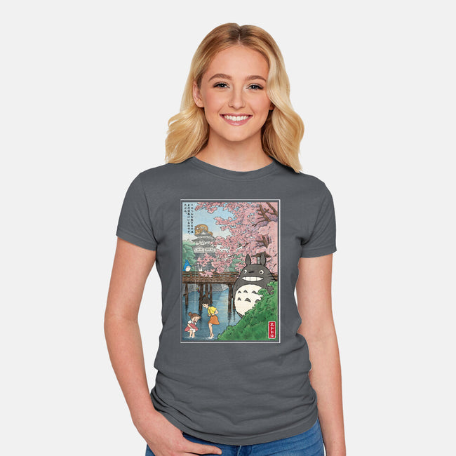Castles And Cherry Blossoms-Womens-Fitted-Tee-DrMonekers