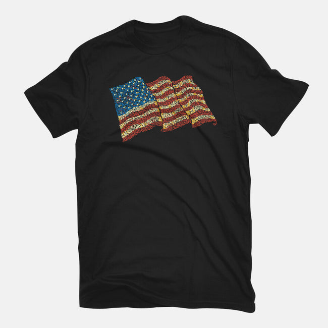American Flag Freedom Impressionist-Womens-Fitted-Tee-tobefonseca