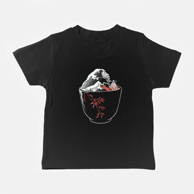 Kanagawa Coffee Cup Surfing-Baby-Basic-Tee-tobefonseca