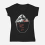 Kanagawa Coffee Cup Surfing-Womens-V-Neck-Tee-tobefonseca