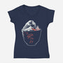 Kanagawa Coffee Cup Surfing-Womens-V-Neck-Tee-tobefonseca