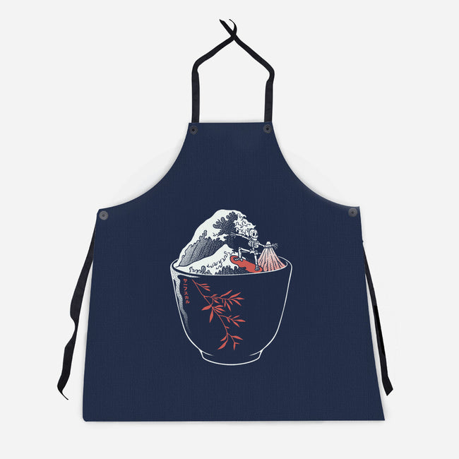 Kanagawa Coffee Cup Surfing-Unisex-Kitchen-Apron-tobefonseca