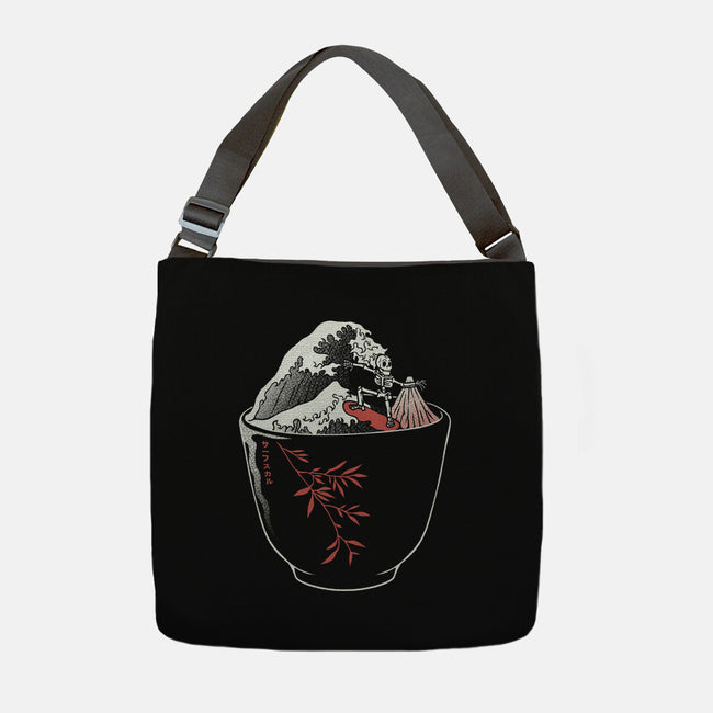 Kanagawa Coffee Cup Surfing-None-Adjustable Tote-Bag-tobefonseca