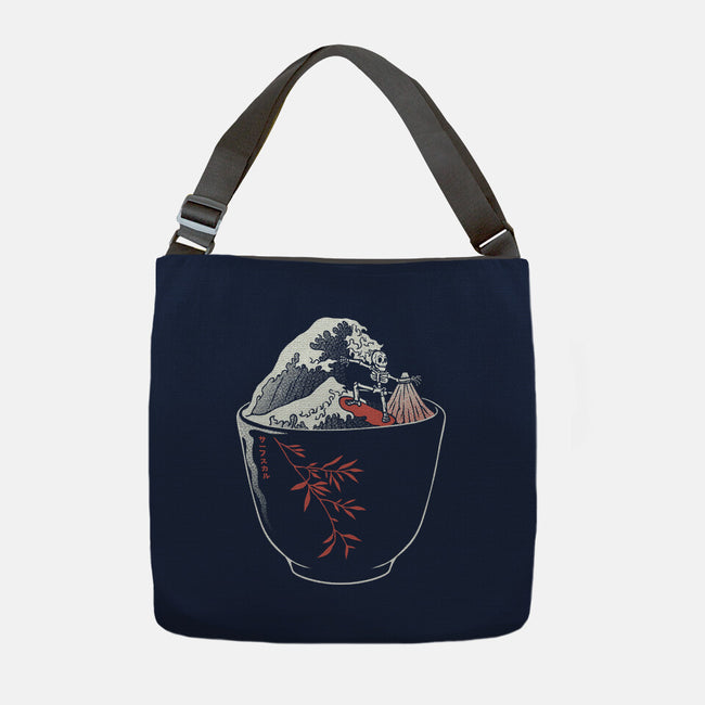 Kanagawa Coffee Cup Surfing-None-Adjustable Tote-Bag-tobefonseca
