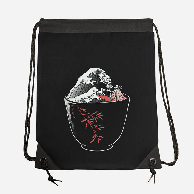 Kanagawa Coffee Cup Surfing-None-Drawstring-Bag-tobefonseca