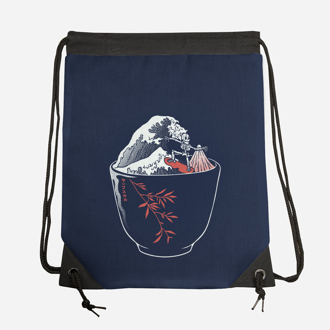 Kanagawa Coffee Cup Surfing-None-Drawstring-Bag-tobefonseca
