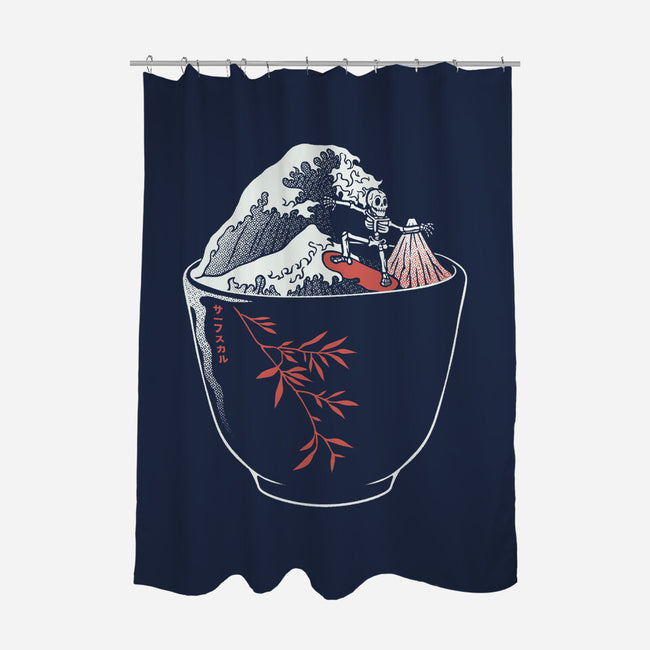 Kanagawa Coffee Cup Surfing-None-Polyester-Shower Curtain-tobefonseca