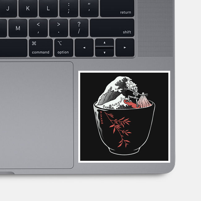 Kanagawa Coffee Cup Surfing-None-Glossy-Sticker-tobefonseca