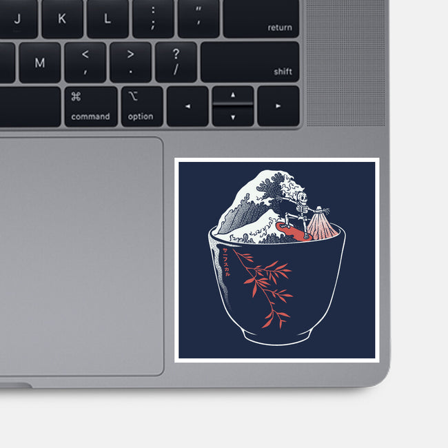 Kanagawa Coffee Cup Surfing-None-Glossy-Sticker-tobefonseca