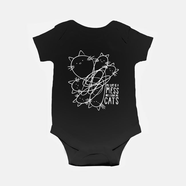 Cat Doodle Lines-Baby-Basic-Onesie-tobefonseca
