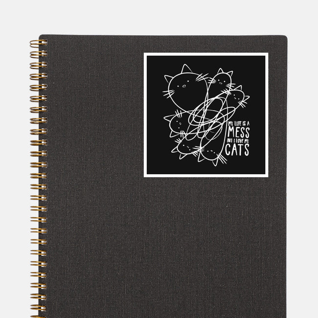 Cat Doodle Lines-None-Glossy-Sticker-tobefonseca