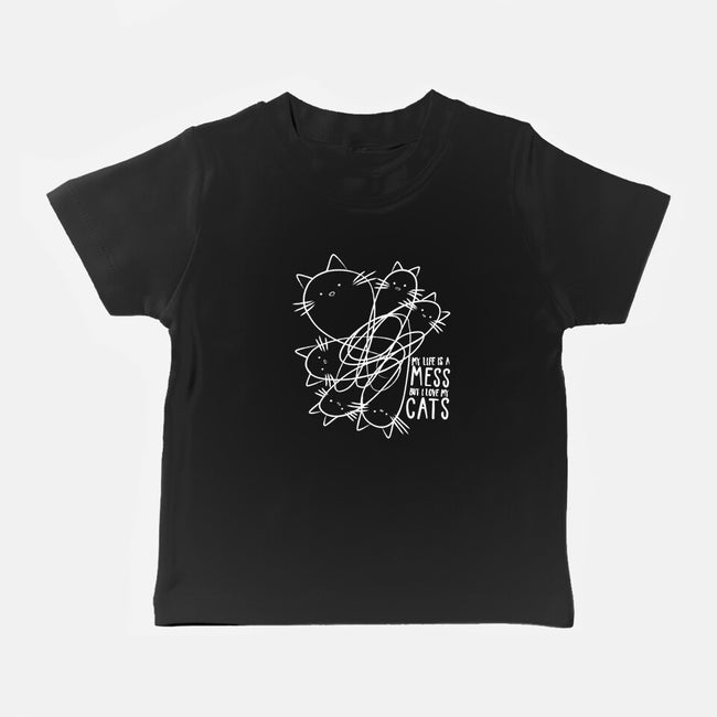 Cat Doodle Lines-Baby-Basic-Tee-tobefonseca