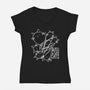 Cat Doodle Lines-Womens-V-Neck-Tee-tobefonseca