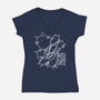 Cat Doodle Lines-Womens-V-Neck-Tee-tobefonseca