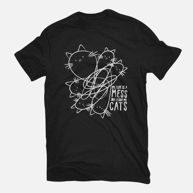 Cat Doodle Lines-Mens-Basic-Tee-tobefonseca