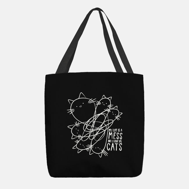 Cat Doodle Lines-None-Basic Tote-Bag-tobefonseca